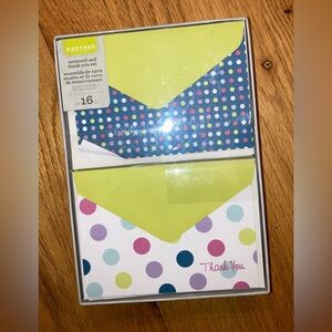 Gartner Studios 16 Note Cards & Thank You Notes with Envelopes Polka Dots NIB
